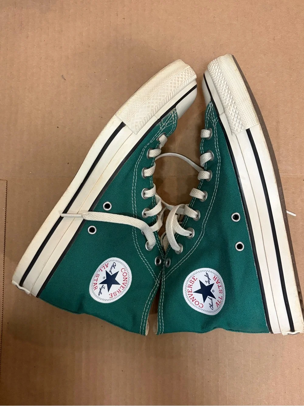 Converse Green and White High-Top Sneakers - Picture 4 of 9